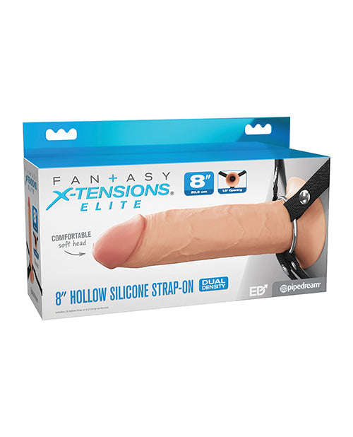 Fantasy X-tensions Fantasy X-Tensions Elite 8" Silicone Hollow Strap-on w/Harness - Light