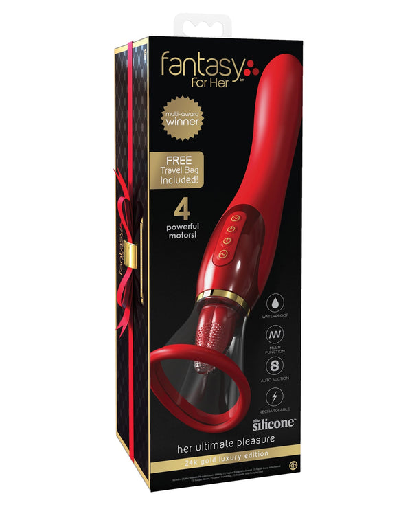 Fantasy For Her Fantasy For Her Ultimate Pleasure 24K Gold Seasonal Luxury Edition w/Travel Bag Luxury Box - Red