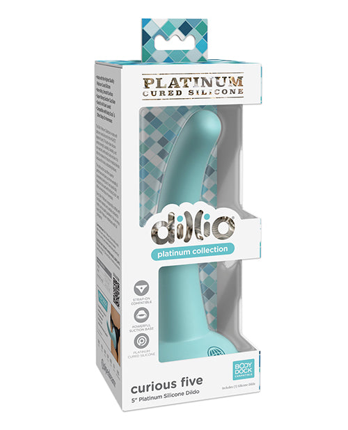 Dillio Dillio Platinum 5" Curious Five Silicone Dildo - Teal