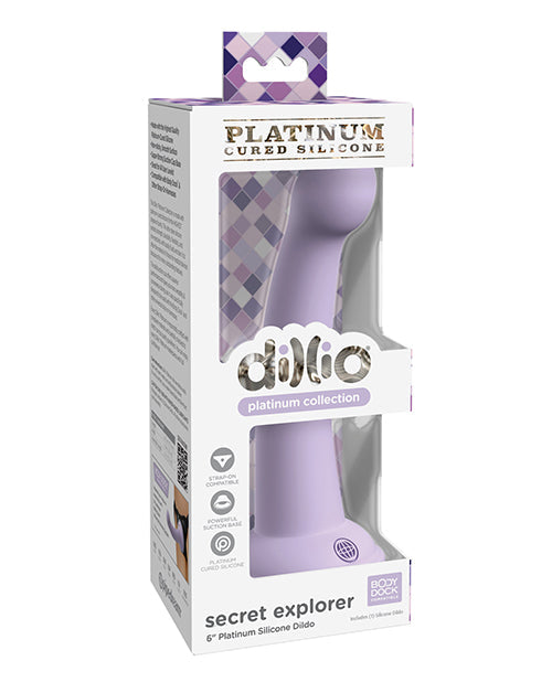 Dillio Dillio Platinum 6" Secret Explorer Silicone Dildo - Purple