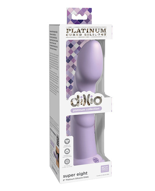 Dillio Dillio Platinum 8" Super Eight Silicone Dildo - Purple