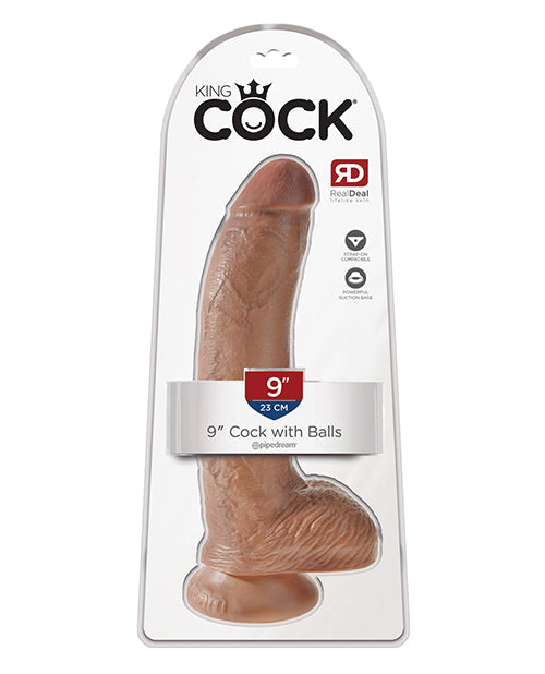 King Cock King Cock 9" Cock w/Balls - Tan