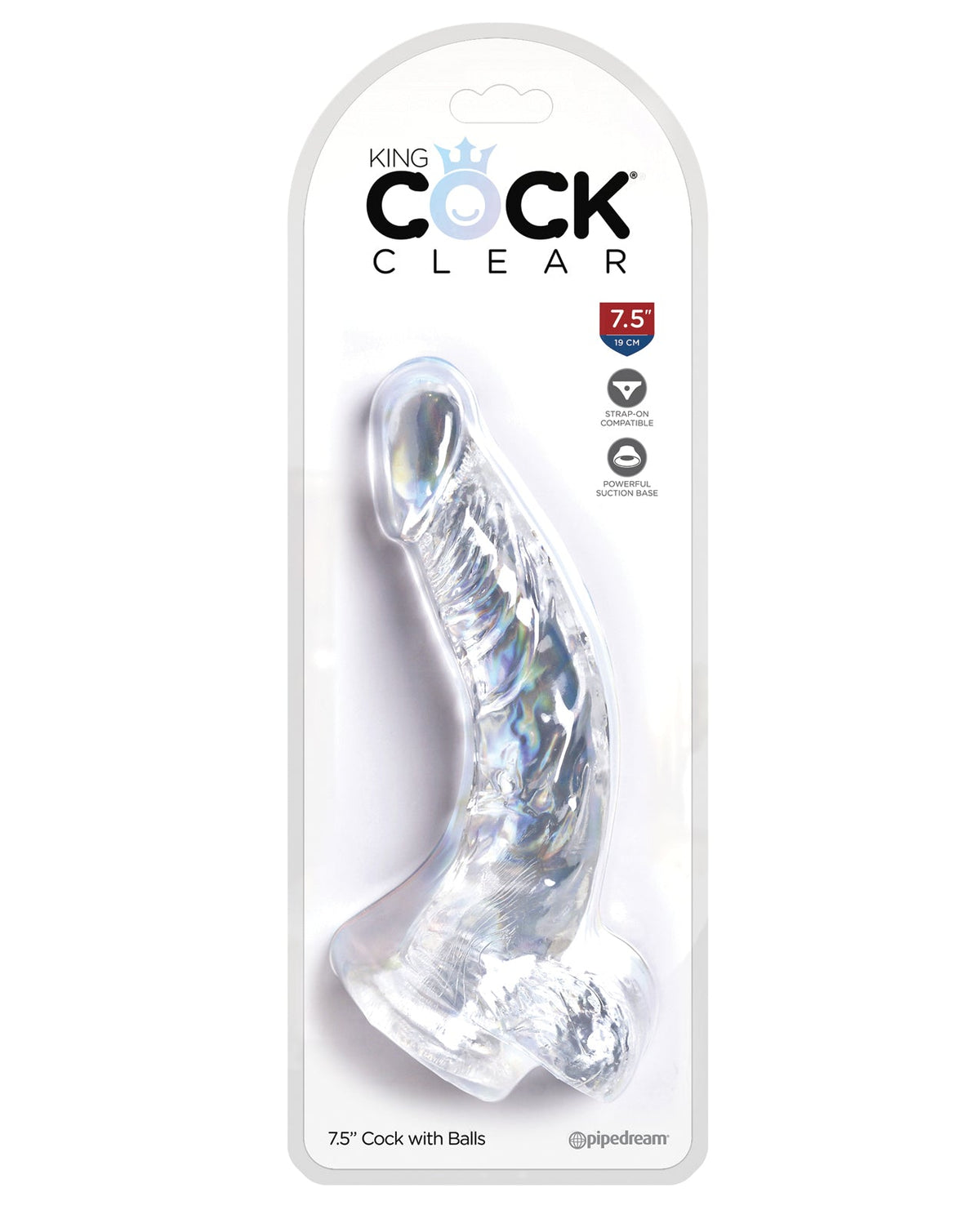 King Cock King Cock Clear 7.5" Cock w/Balls