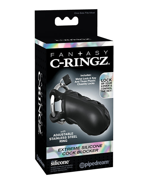 Fantasy C-Ringz Fantasy C-Ringz Extreme Silicone Cock Blocker - Black