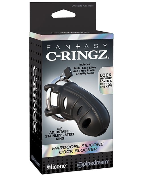 Fantasy C-Ringz Fantasy C-Ringz Hardcore Silicone Cock Blocker - Black