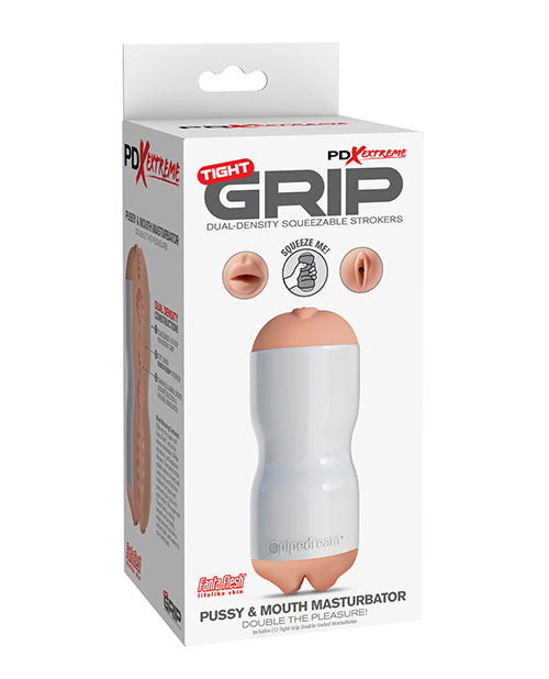PDX Extreme Pipedream Extreme Toyz Tight Grip Dual Density Squeezable Strokers - Pussy & Mouth