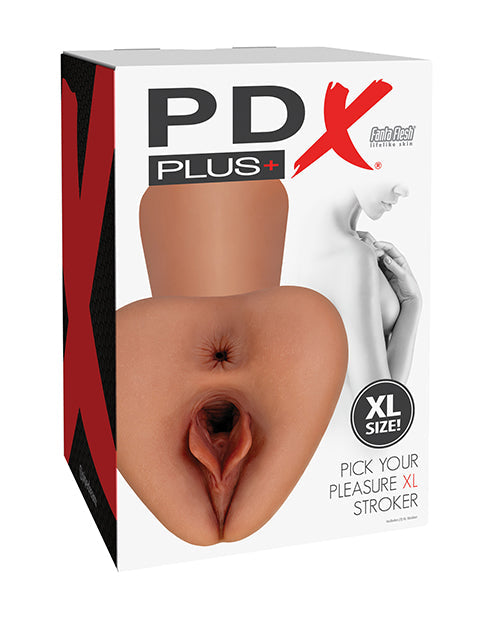 PDX Plus PDX Plus Pick Your Pleasure Pussy Stroker - XL Brown