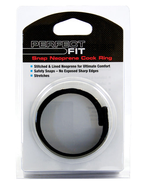 Perfect Fit Perfect Fit Neoprene Snap Cock Ring - Black