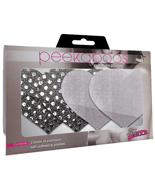 Peekaboos Dark Angel Hearts - Silver Pack of 2