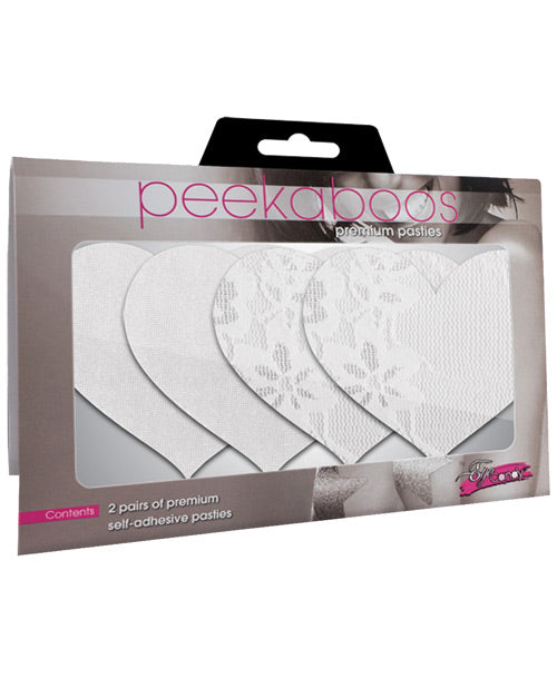 Peekaboos Luminous Hearts - White Pack of 2