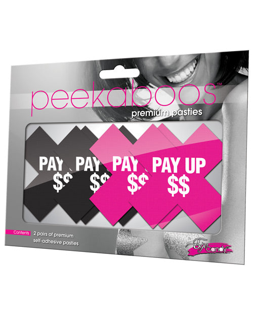 Peekaboos Peekaboos Pay Up Pasties - 2 Pairs 1 Black/1 Pink