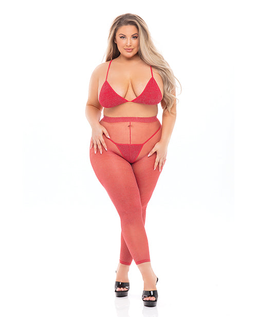 Pink Lipstick Pink Lipstick Tall Order Bra Top & Leggings Red QN