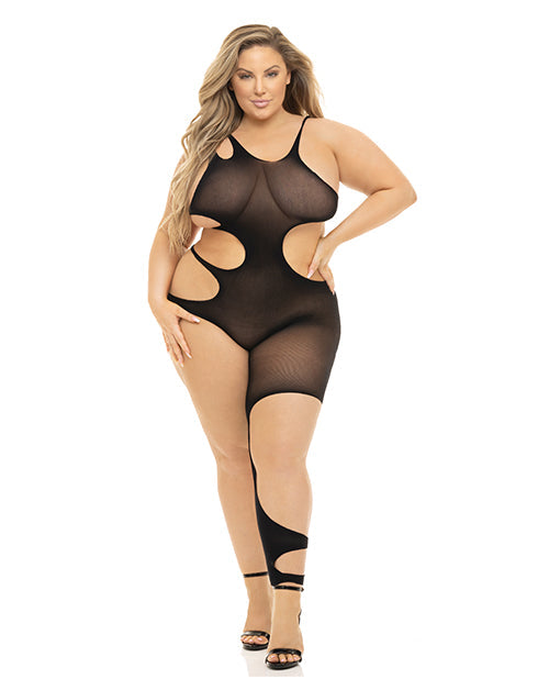 Pink Lipstick Pink Lipstick Show You How Cut Out Bodystocking Black QN