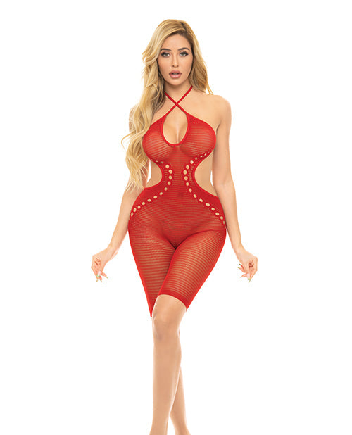 Pink Lipstick Pink Lipstick Fill Me In Bodystocking Red O/S
