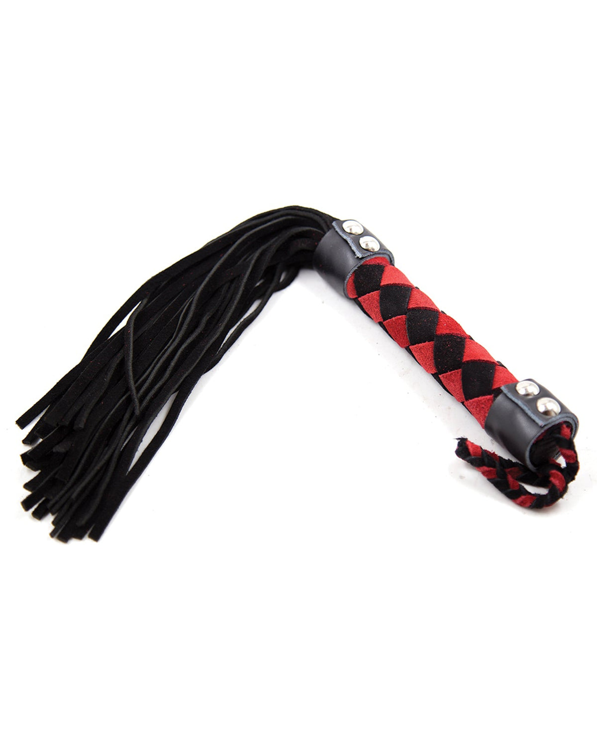 Plesur Plesur 15" Leather Flogger - Black/Red