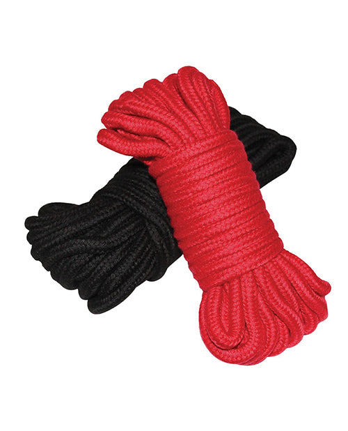 Plesur Plesur Cotton Shibari Bondage Rope 2 Pack - Black/Red