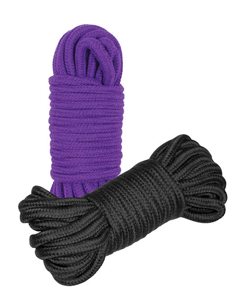 Plesur Plesur Cotton Shibari Bondage Rope 2 Pack - Black/Purple