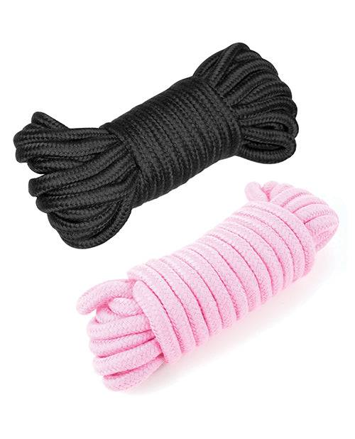 Plesur Plesur Cotton Shibari Bondage Rope 2 Pack - Black/Pink