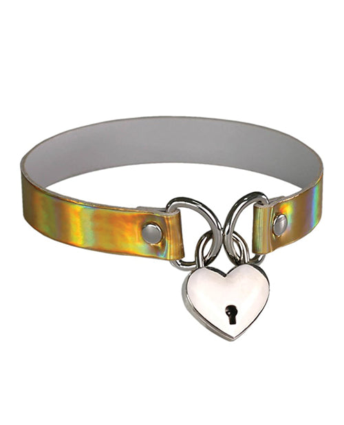 Plesur Plesur Heart Lock Collar - Holographic Gold