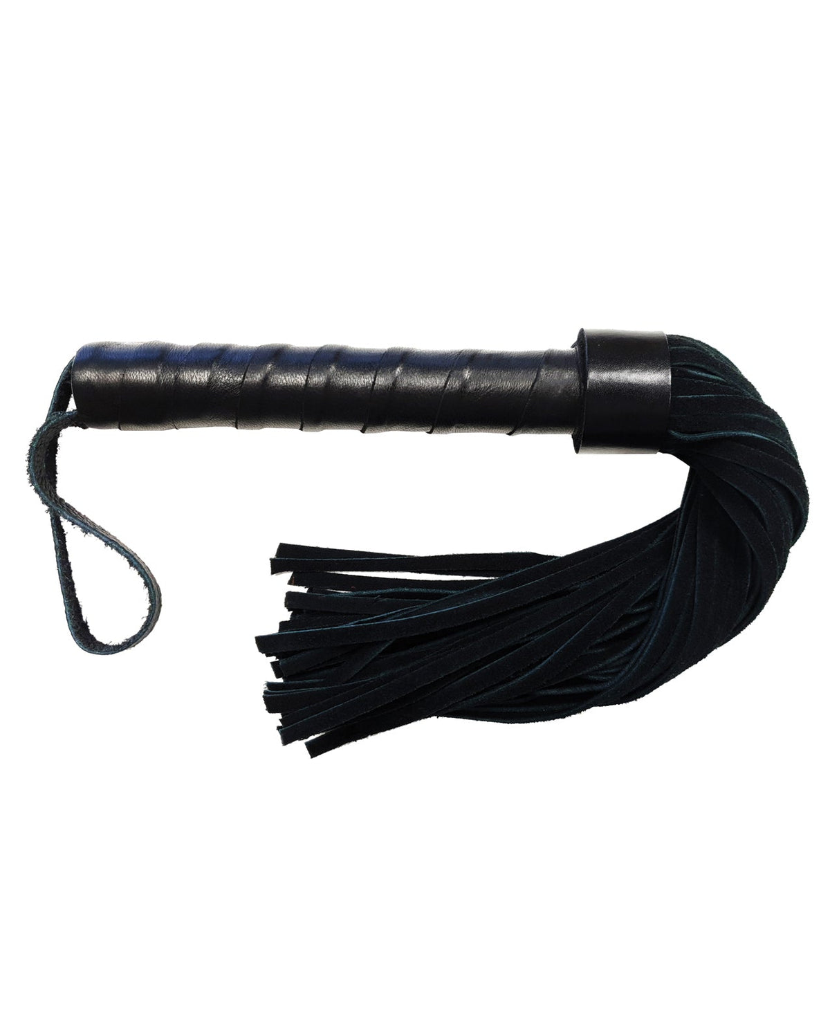 Rouge Rouge Leather Handle Short Short Suede Flogger - Black