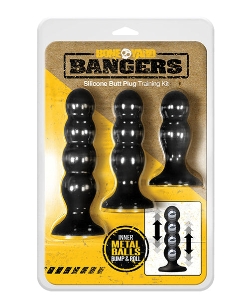 Boneyard Boneyard Bangers Silicone Butt Plug Training Kit - Black