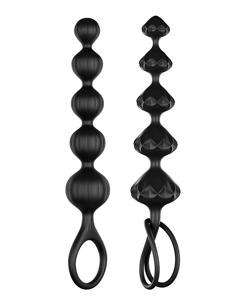 Satisfyer Satisfyer Love Beads Soft Silicone Beads - Set of 2 Black