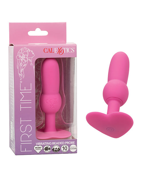 First Time First Time Vibrating Beaded Anal Probe - Pink