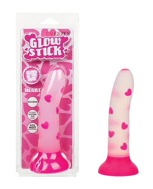 Glow Stick Glow Stick Heart Suction Cup Glow-in-the-Dark Dildo - Pink