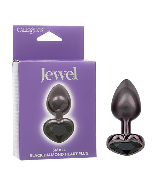 Jewel Jewel Black Diamond Heart Butt Plug - Small, Black