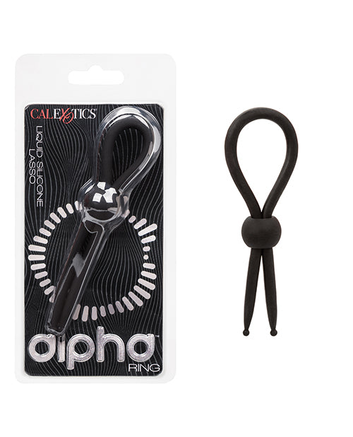 Alpha Liquid Silicone Alpha Liquid Silicone Lasso Cock Ring - Black