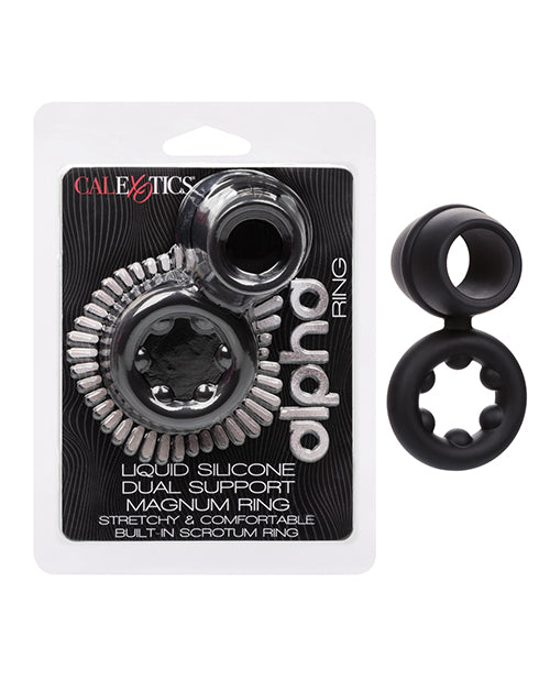 Alpha Alpha Liquid Silicone Dual Magnum Ring - Black