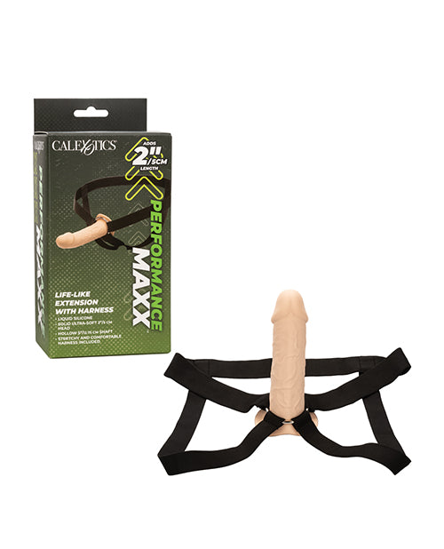 Performance Maxx Performance Maxx Life-Like Penis Extension w/Harness - Ivory