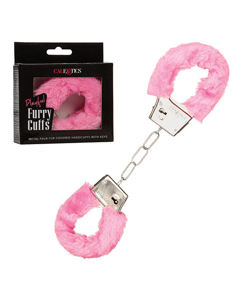 California Exotic Novelties Playful Furry Cuffs - Pink