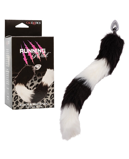 Running Wild Running Wild Black & White Tail Metallic Anal Probe