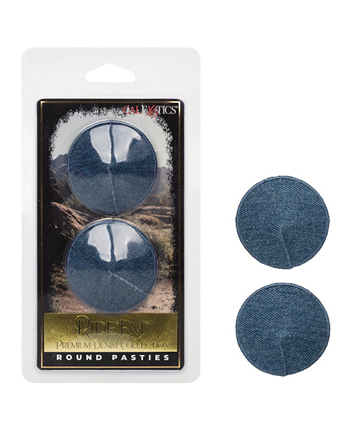Ride 'Em Ride 'Em Premium Denim Collection Round Pasties - O/S
