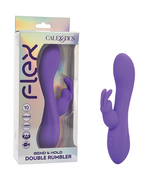 Flex Flex Bend & Hold Double Rumbler Rabbit Massager - Purple