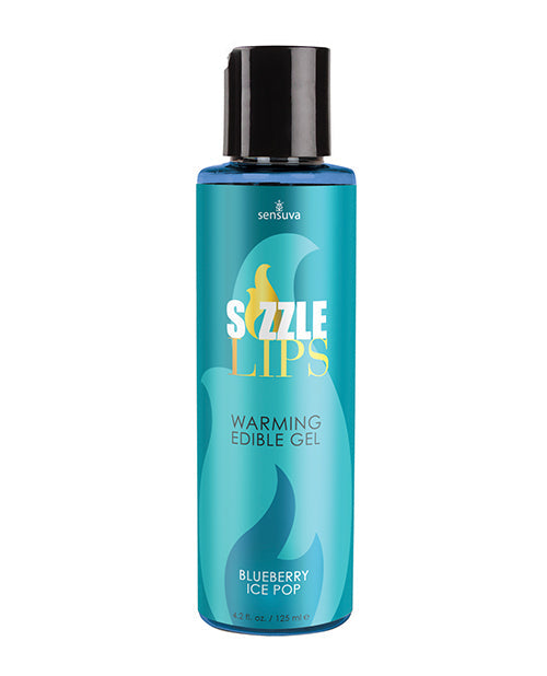 Sensuva Sizzle Lips Warming Gel - 4.2 oz Bottle Blueberry Ice Pop