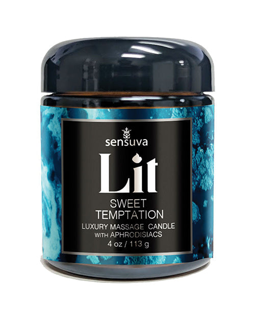 Sensuva Sensuva Lit Sweet Temptation Luxury Massage Candle - 4 oz Vanilla, Sugar & Sweet Pea