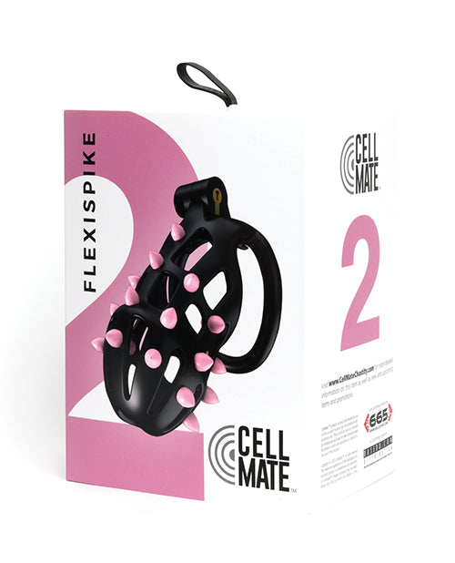 Sport Fucker Sport Fucker Cellmate FlexiSpike Chastity Cage - Size 2 Black/Pink