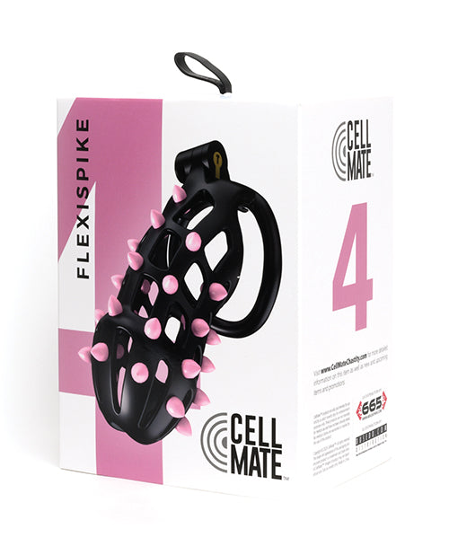 Sport Fucker Sport Fucker Cellmate FlexiSpike Chastity Cage - Size 4 Black/Pink