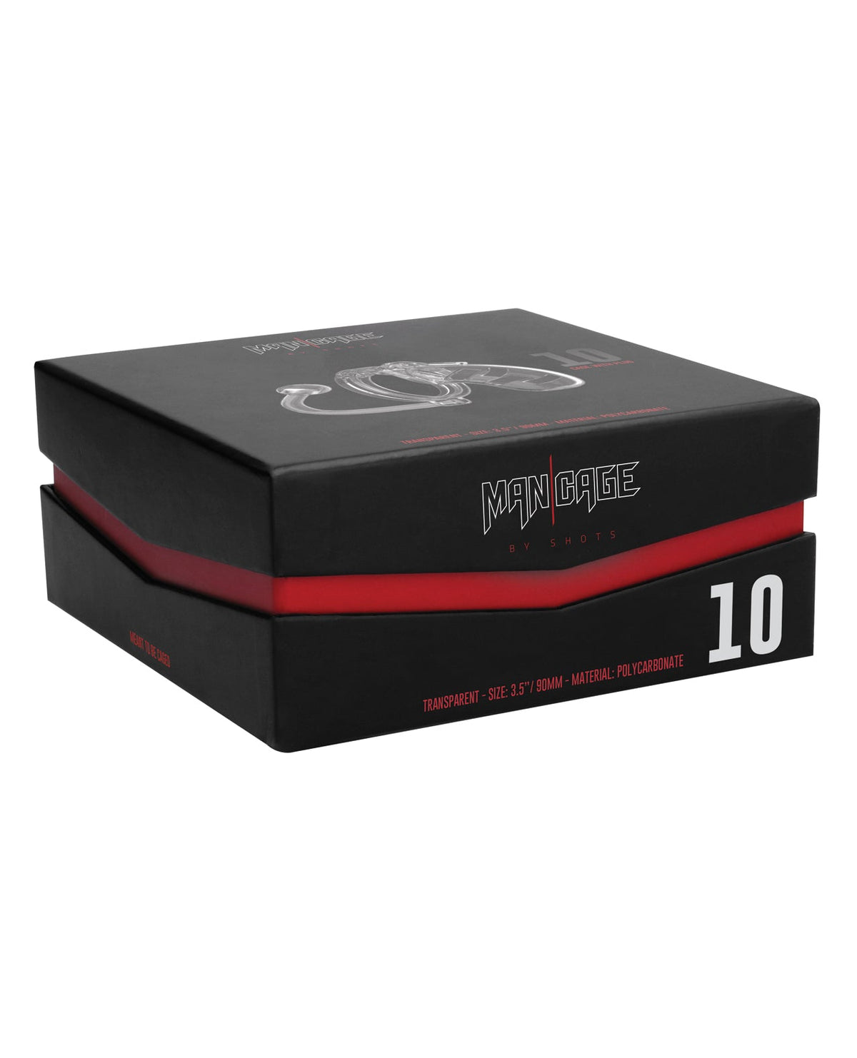 Man Cage Shots Man Cage Chastity 3.5" Cock Cage w/Plug Model 10 - Clear