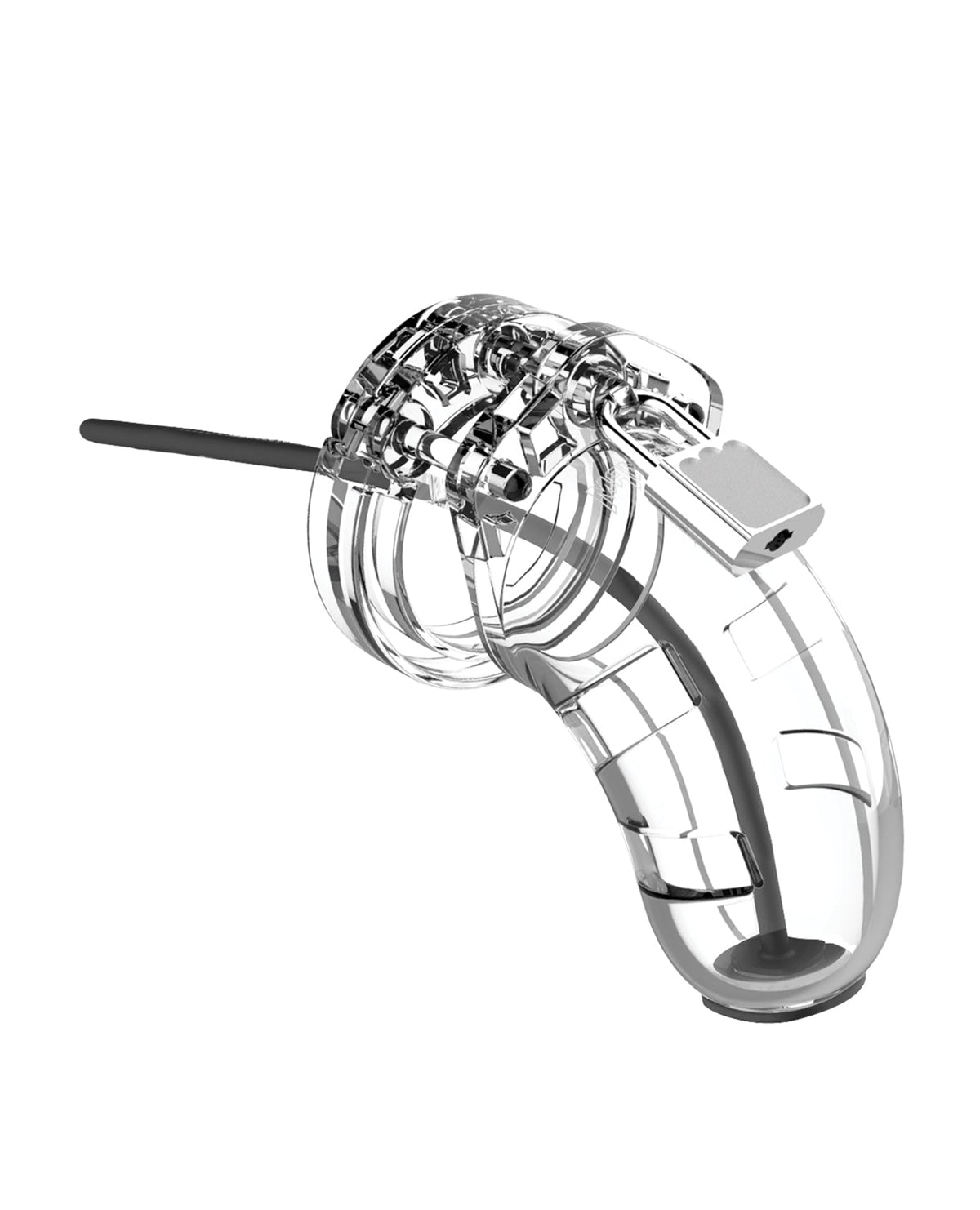 Man Cage Shots Man Cage 3.5" w/Silicone Urethral Sounding - Clear