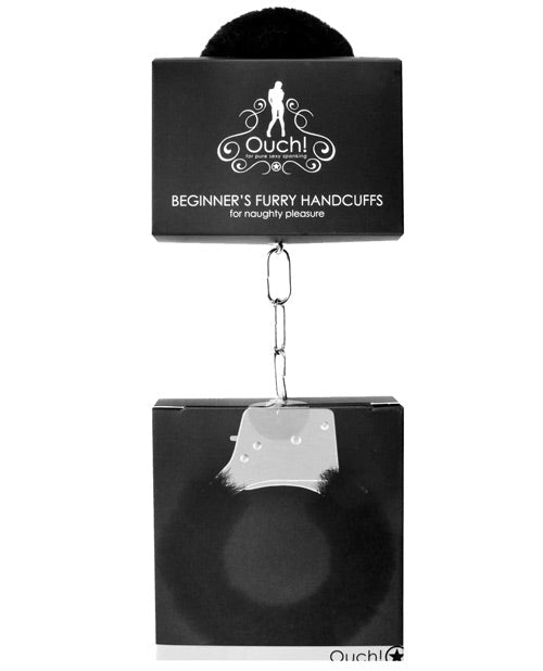 Ouch Shots Ouch Beginner's Handcuffs Furry - Black