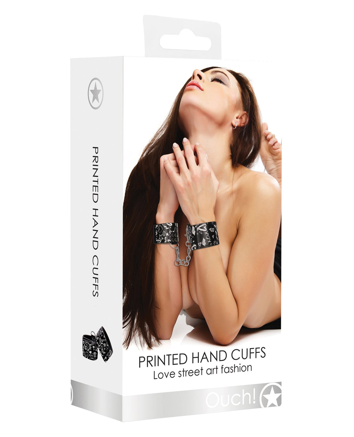 Ouch Shots Ouch Love Street Art Fashion Printed Hand Cuffs - Black
