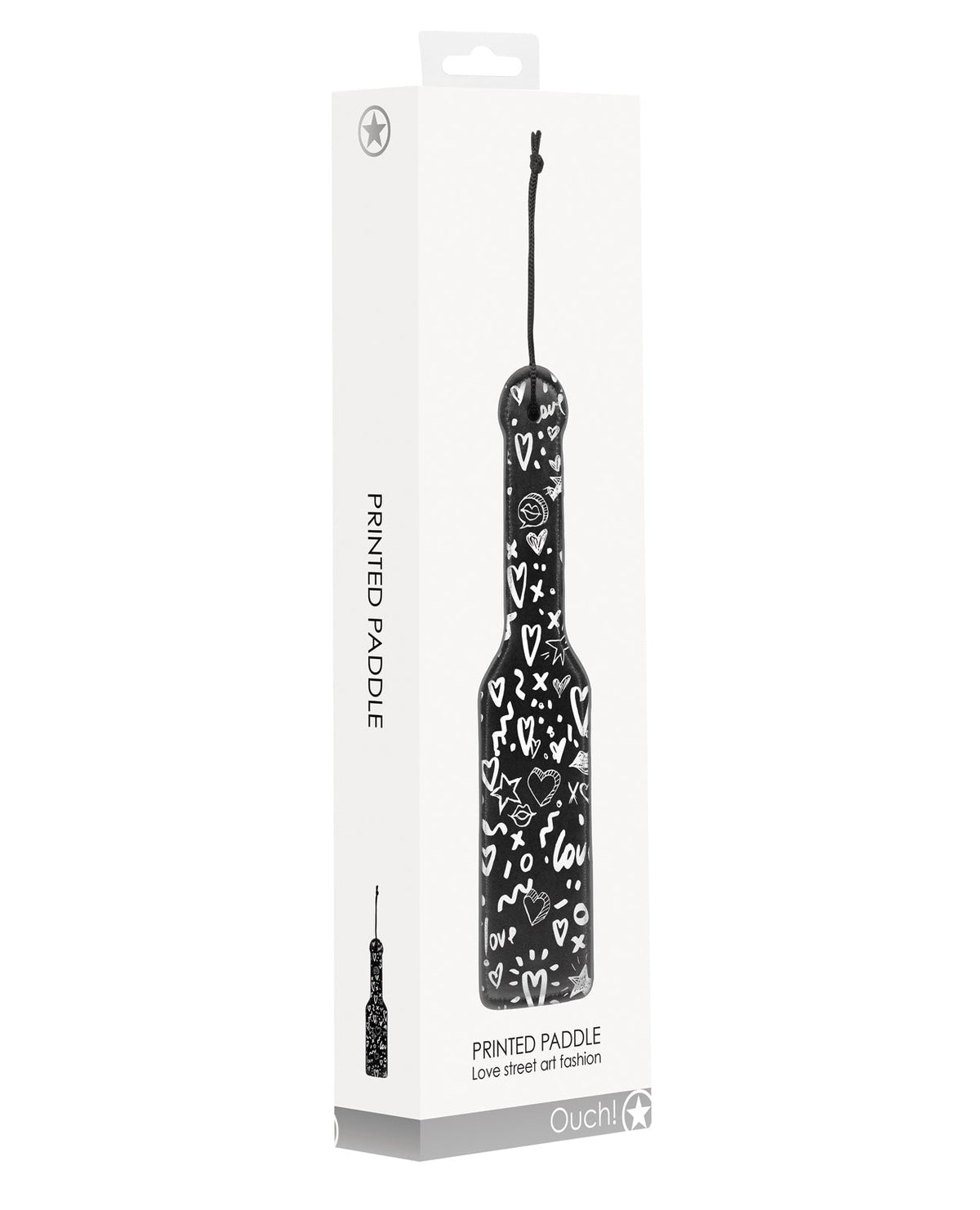 Ouch Shots Ouch Love Street Art Fashion Printed Paddle - Black