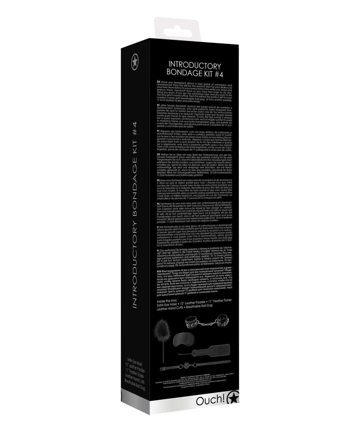 Ouch Shots Ouch Introductory Bondage Kit #4 - Black