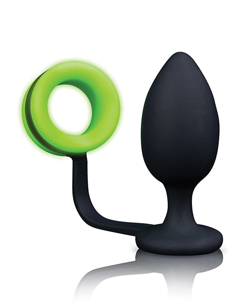 Ouch Shots Ouch Butt Plug w/Cock Ring - Glow in the Dark