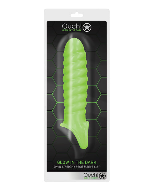 Ouch Shots Ouch Swirl Stretchy Penis Sleeve - Glow in the Dark
