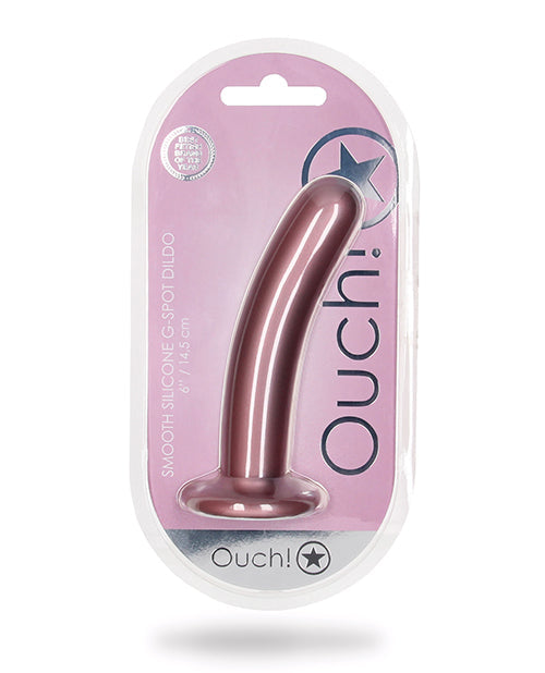Ouch Shots Ouch 6" Smooth G-Spot Dildo - Rose Gold