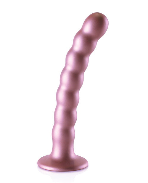 Ouch Shots Ouch 6.5" Beaded G-Spot Dildo - Rose Gold